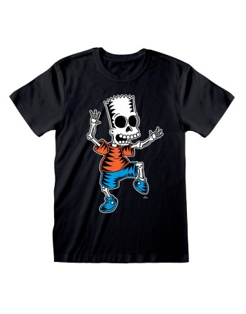 Short Sleeve T-Shirt The Simpsons Skeleton Bart Black Unisex