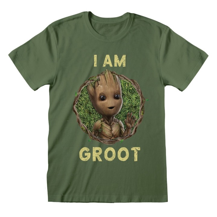 Kortærmet T-shirt Marvel Badge Grøn Unisex