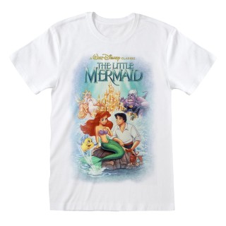 Kortærmet T-shirt The Little Mermaid Classic Poster Hvid Unisex
