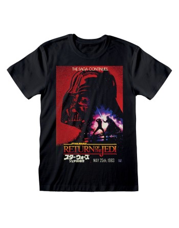 Kortærmet T-shirt Star Wars Vader Poster Sort Unisex
