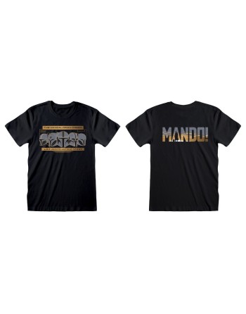 Maglia a Maniche Corte The Mandalorian Row of Helmets Nero Unisex