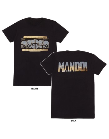 Kurzarm-T-Shirt The Mandalorian Row of Helmets Schwarz Unisex