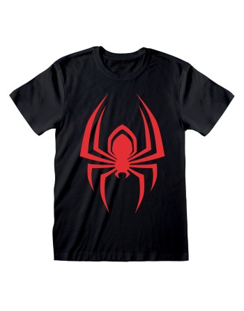 T shirt à manches courtes Spider-Man Hanging Spider Noir Unisexe