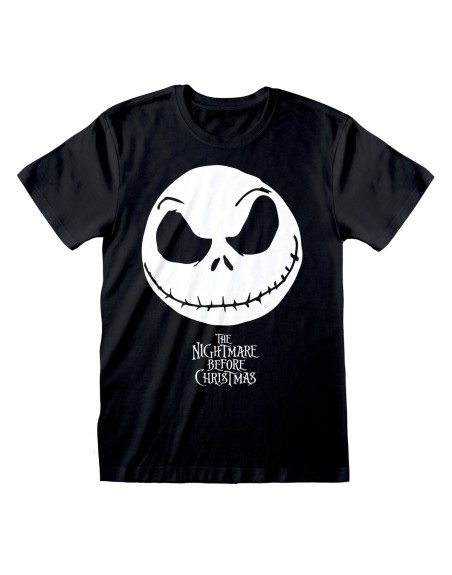 Maglia a Maniche Corte The Nightmare Before Christmas Jack Face Nero Unisex