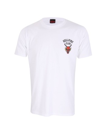 T shirt à manches courtes Stranger Things Helfire Club Blanc Unisexe