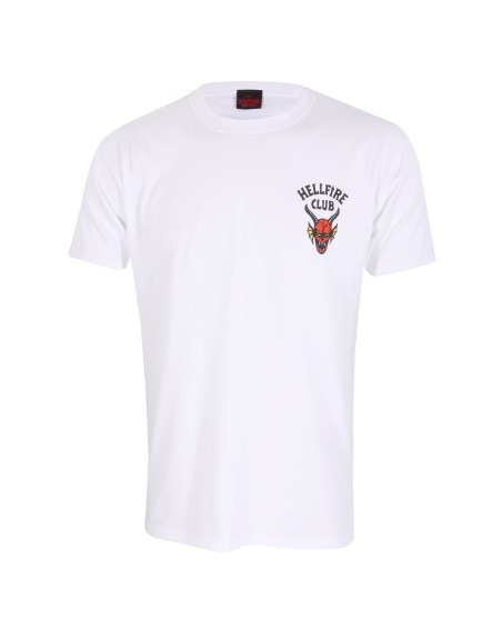 Maglia a Maniche Corte Stranger Things Helfire Club Bianco Unisex