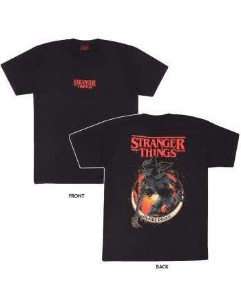 Maglia a Maniche Corte Stranger Things Demogorgon Upside Down Nero Unisex