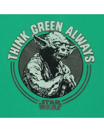 Maglia a Maniche Corte Star Wars Yoda Think Green Verde Unisex