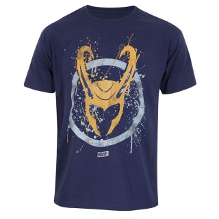 Kortærmet T-shirt Marvel Splatter Logo Blå Unisex