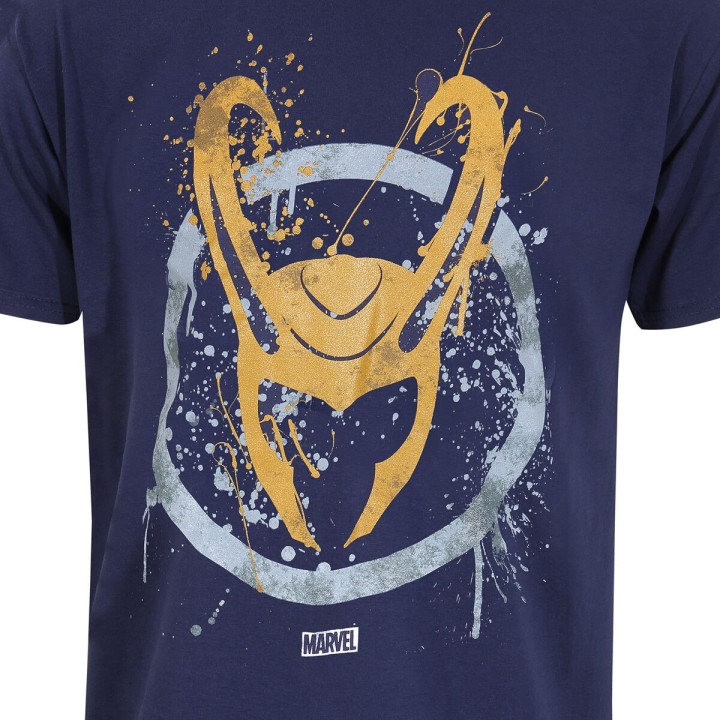 Kortærmet T-shirt Marvel Splatter Logo Blå Unisex