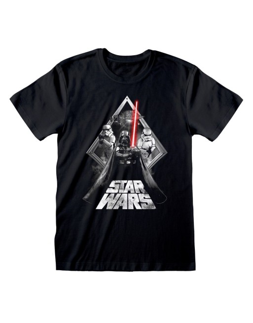T shirt à manches courtes Star Wars Galaxy Portal Noir Unisexe