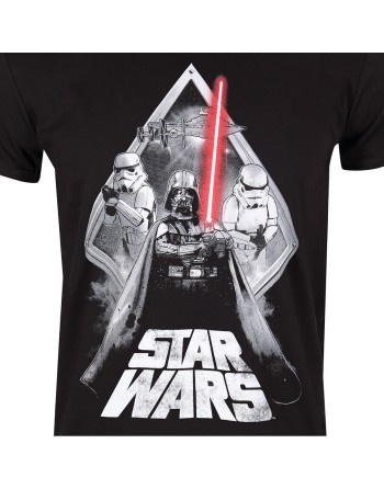 T shirt à manches courtes Star Wars Galaxy Portal Noir Unisexe