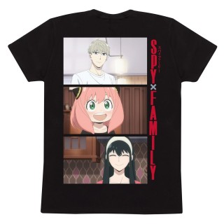 Kortærmet T-shirt Spy X Family Trio Shots Sort Unisex