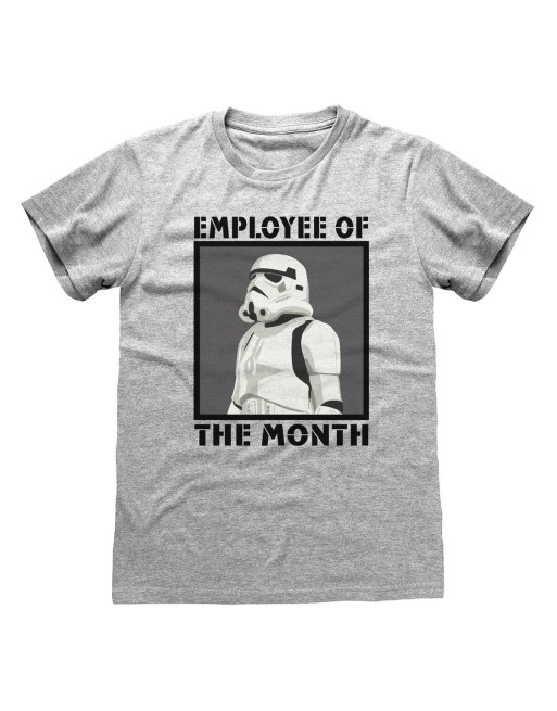 Kortærmet T-shirt Star Wars Employee of the Month Grå Unisex