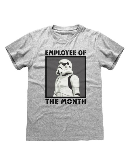 Maglia a Maniche Corte Star Wars Employee of the Month Grigio Unisex