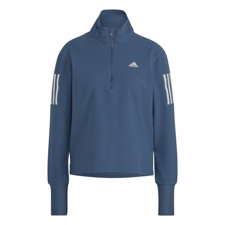 Kvinde Langærmet T-Shirt Adidas Own the Run 1/2 Zip Indigo