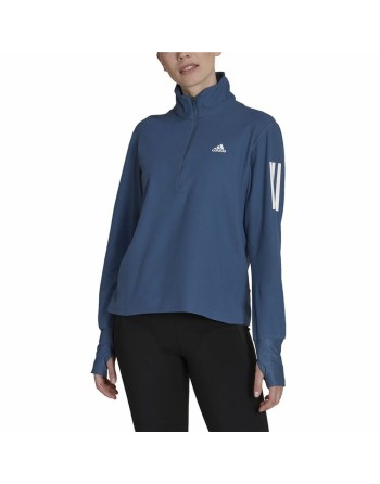 Women's long sleeve T-shirt Adidas Own the Run 1/2 Zip Indigo