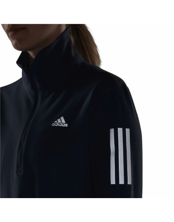 Kvinde Langærmet T-Shirt Adidas Own the Run 1/2 Zip Indigo
