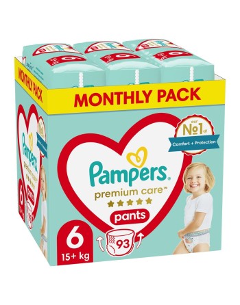 Pañales Desechables Pampers Premium 15-25 kg 6 (93 Unidades)