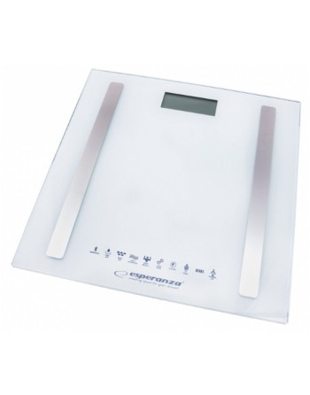 Báscula Digital de Baño Esperanza EBS016W Blanco Vidrio Cristal Templado Vidrio templado (1 Pieza)