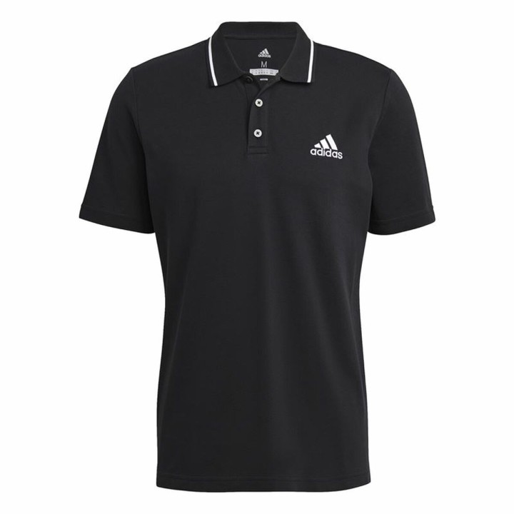 Kortærmet Polotrøje til Mænd Adidas Aeroready essentials Sort