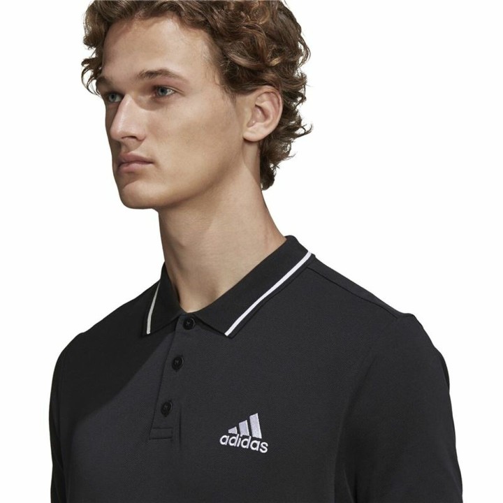 Kortærmet Polotrøje til Mænd Adidas Aeroready essentials Sort