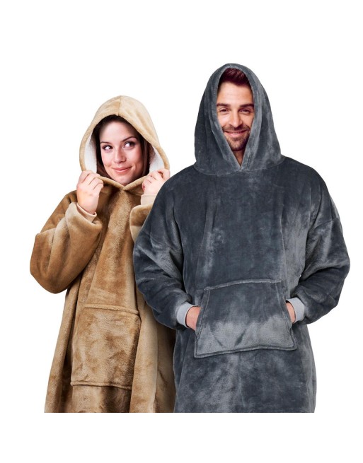 Coperta con le Maniche Felpa con Cappuccio Taglia unica