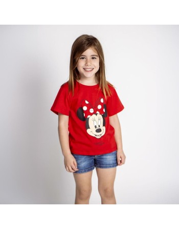 Maglia a Maniche Corte per Bambini Minnie Mouse Rosso