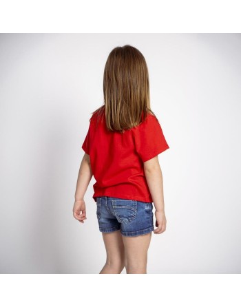 Maglia a Maniche Corte per Bambini Minnie Mouse Rosso