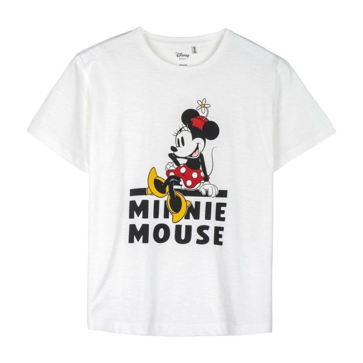 Maglia a Maniche Corte Donna Minnie Mouse Bianco
