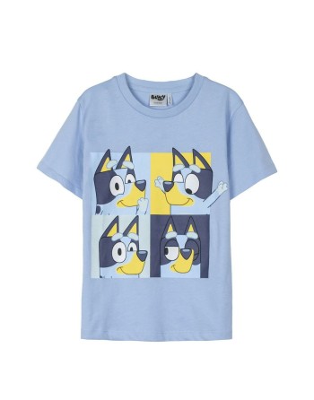 Maglia a Maniche Corte per Bambini Bluey Azzurro Chiaro
