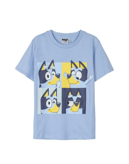 Maglia a Maniche Corte per Bambini Bluey Azzurro Chiaro