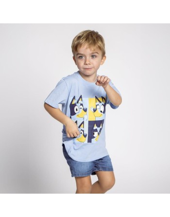 Maglia a Maniche Corte per Bambini Bluey Azzurro Chiaro