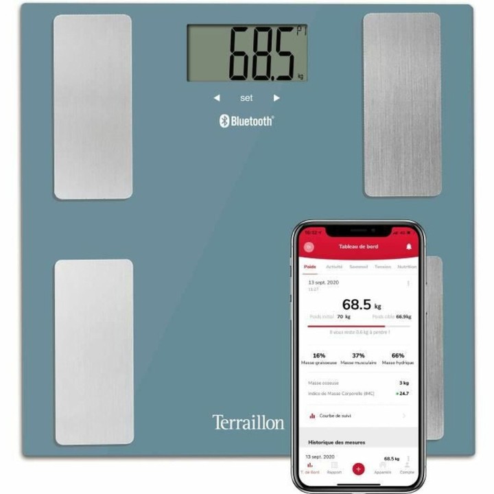 Intelligent vægt Terraillon Smart Connect App Bluetooth 160 kg Blå