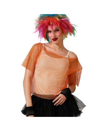 Maglia a Maniche Corte Donna Griglia Arancio