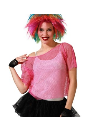 Maglia a Maniche Corte Donna Griglia Rosa