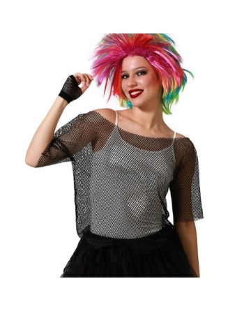 Maglia a Maniche Corte Donna Griglia Nero