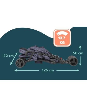 Carro de Paseo para Bebé Bambisol Double Cane Azul marino