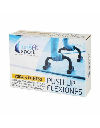 Supporto per Flessioni LongFit Sport Azzurro Nero (3 Unità)