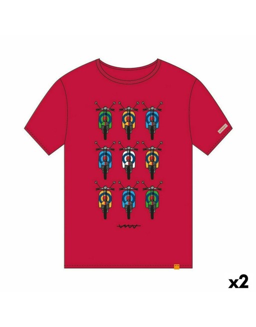 Maglia a Maniche Corte Cállate la Boca Rosso Moto L (2 Unità)