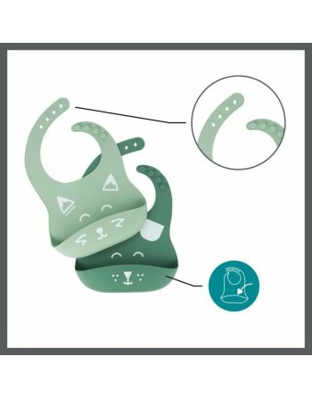 Bavoir Babymoov A007608 Vert Silicone (2 Unités)