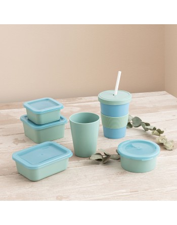 Verre avec Paille Quid Inspira Avec couvercle 480 ml Bleu Plastique (12 Unités)