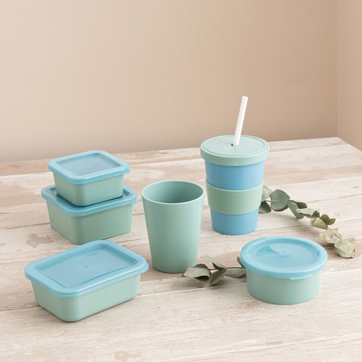 Becher mit Strohhalm Quid Inspira mit Deckel 480 ml Blau Kunststoff (12 Stück)