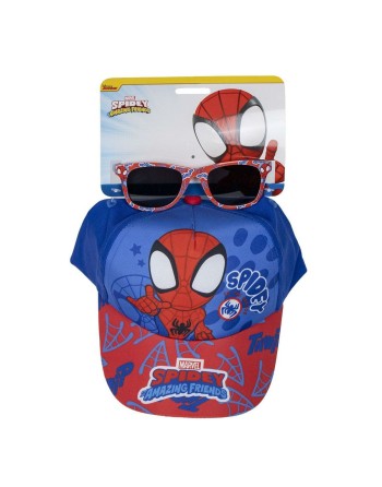 Set de gorra y gafas de sol Spidey Azul (51 cm) 2 Piezas Rojo