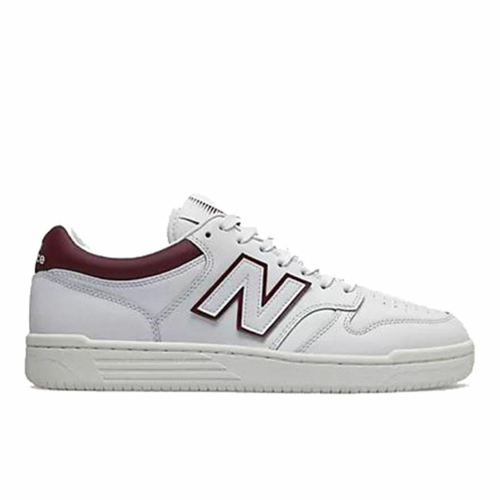 Chaussures de Sport pour Homme New Balance 480 Blanc Rouge foncé