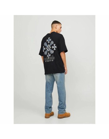 Maglia a Maniche Corte Uomo Jack & Jones bari Back Nero Uomo