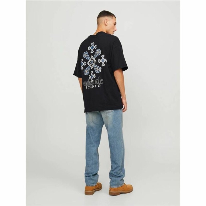 Kortærmet T-shirt til Mænd Jack & Jones bari Back Sort Mænd