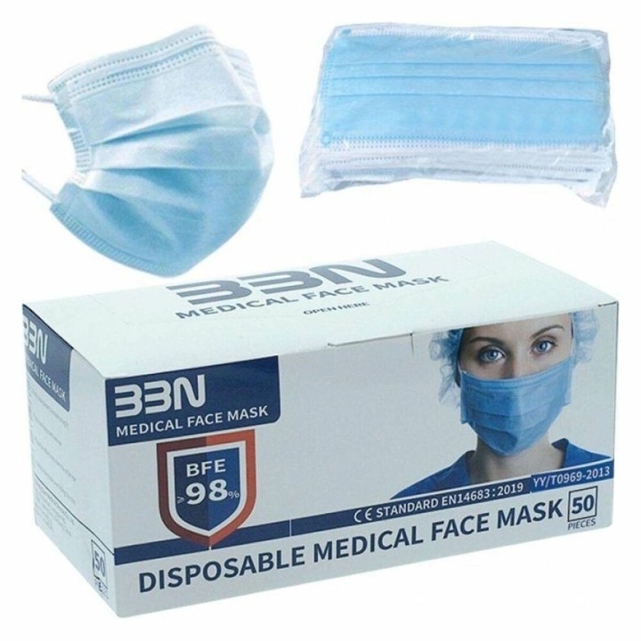 Hygiejnisk maske Blå Voksen (50 uds)