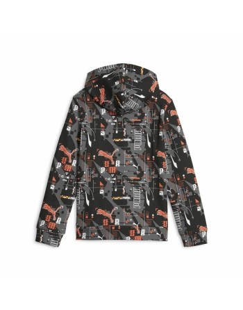 Jungen Sweater mit Kapuze Puma  Ess+ Futureverse Aop Schwarz