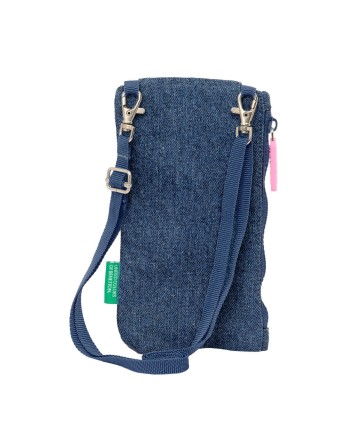 Portamonete Benetton Denim Borsa per Cellulare Azzurro